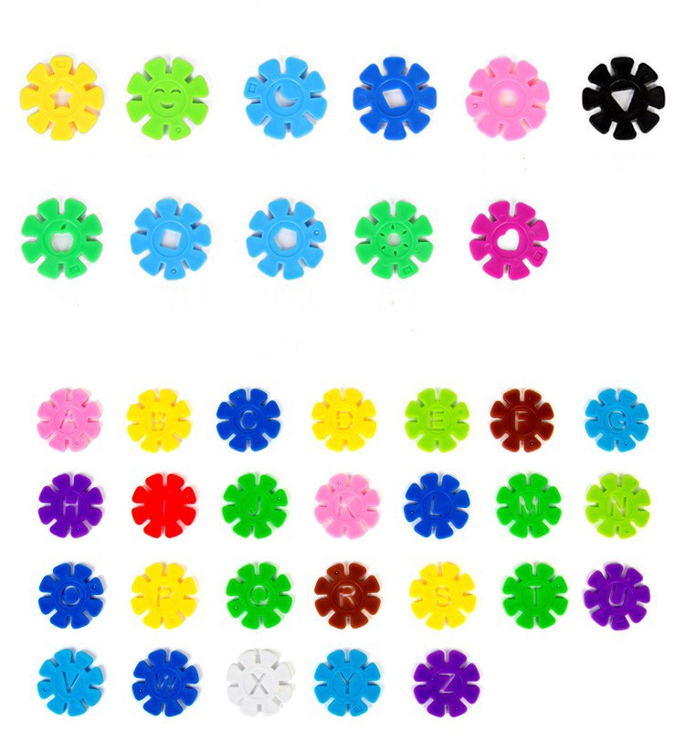Early Education Insert Snowflake Building Blocks Box Plastic Assembling Combined Baby Toddler Intelligence  Baby toys