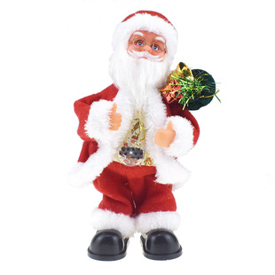 Novelty Creative Elk Pull Sled Santa Claus Doll with Music Electric Universal Car Toy Christmas Gift