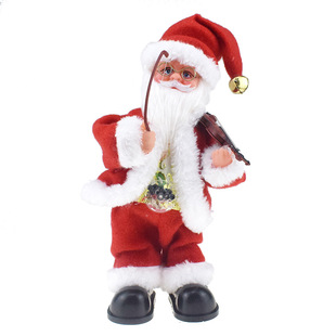 Novelty Creative Elk Pull Sled Santa Claus Doll with Music Electric Universal Car Toy Christmas Gift