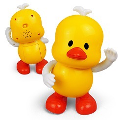 Tiktok Hot Sale Dancing Little Cute Duck Music Light Dancing Red Duck Electric Swing Doll Stall