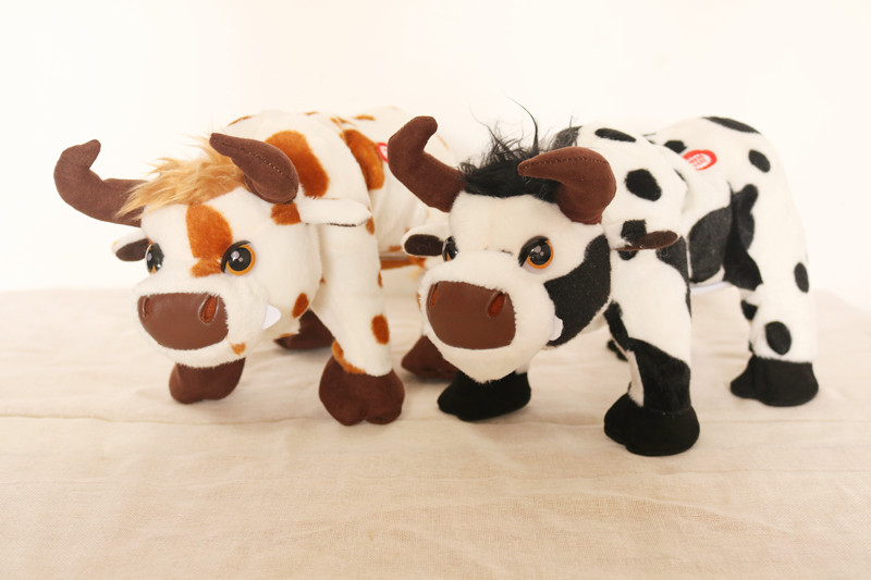 Cross-Border Foreign Trade Supply Electric Cow Plush Toy Singing Luminous Cow Calling Simulation Bullfight Doll Factory Direct Sales