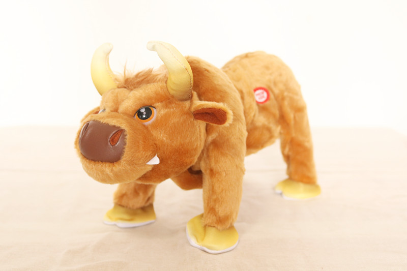 Cross-Border Foreign Trade Supply Electric Cow Plush Toy Singing Luminous Cow Calling Simulation Bullfight Doll Factory Direct Sales