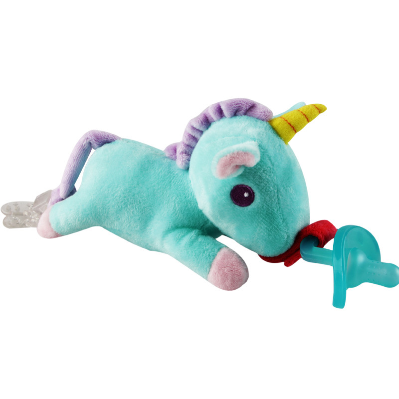Baby Pacifier Hanging Detachable Woolen Stuffed Animal Unicorn Baby Toys Wholesale