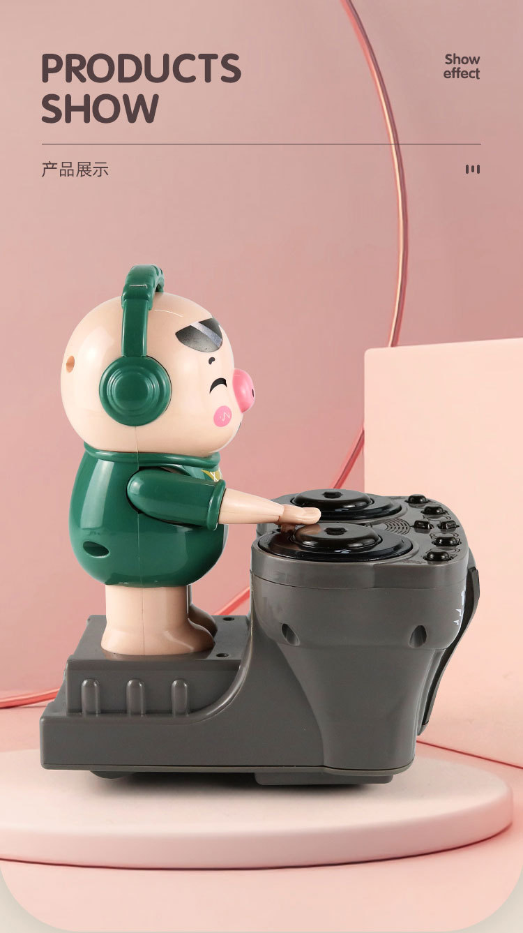 Electric DJ Stage Pig Toy Saucer Party Colorful Light Light Music Music Tide Pig Doll Universal Stall Toy Electric DJ Stage Pig Toy Saucer Party Colorful Light Light Music Music Tide Pig Doll Universal Stall Toy