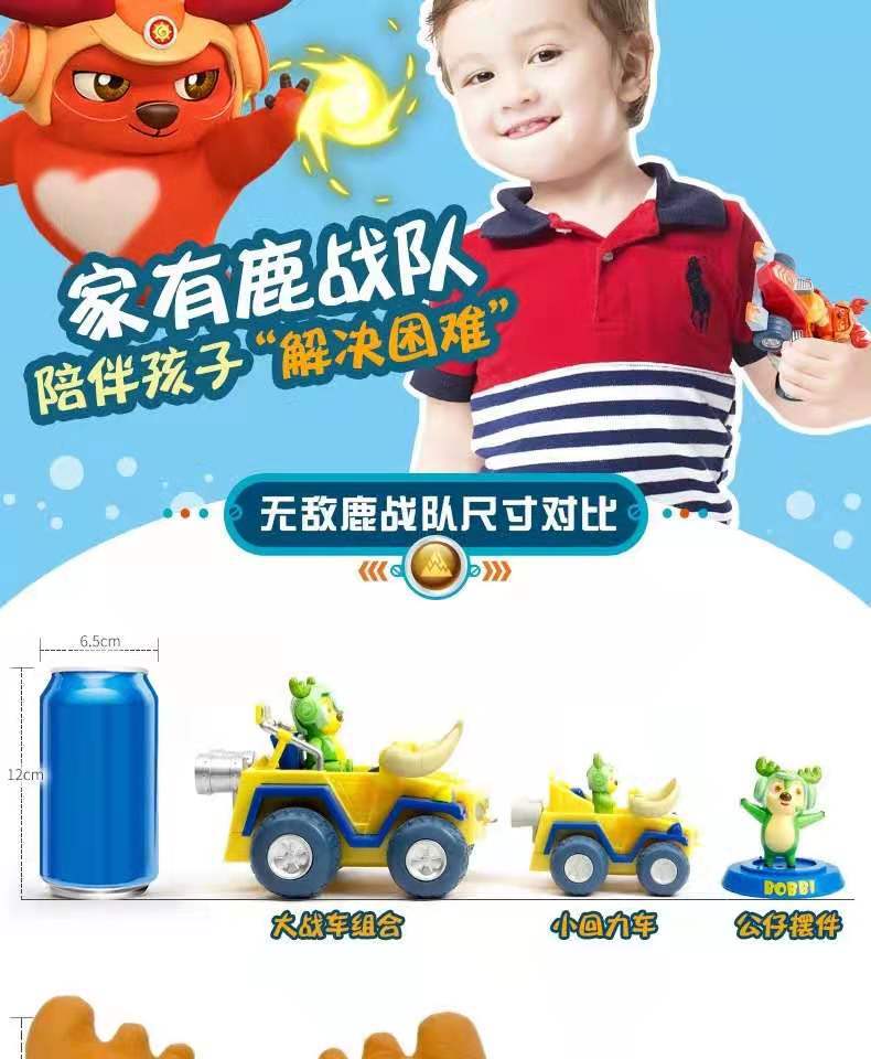 Genuine Invincible Deer Team Toy Children 'S Sliding Pull Back Car Chariot Doll Combos Hand-Made Fashion Decoration