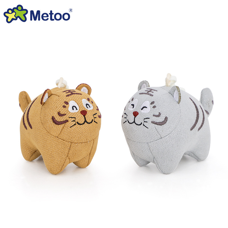 MeToo MeToo Gold Silver Tiger Pendant Doll Cotton Cute Tiger Mini Zodiac Plush Toy Schoolbag Pendant