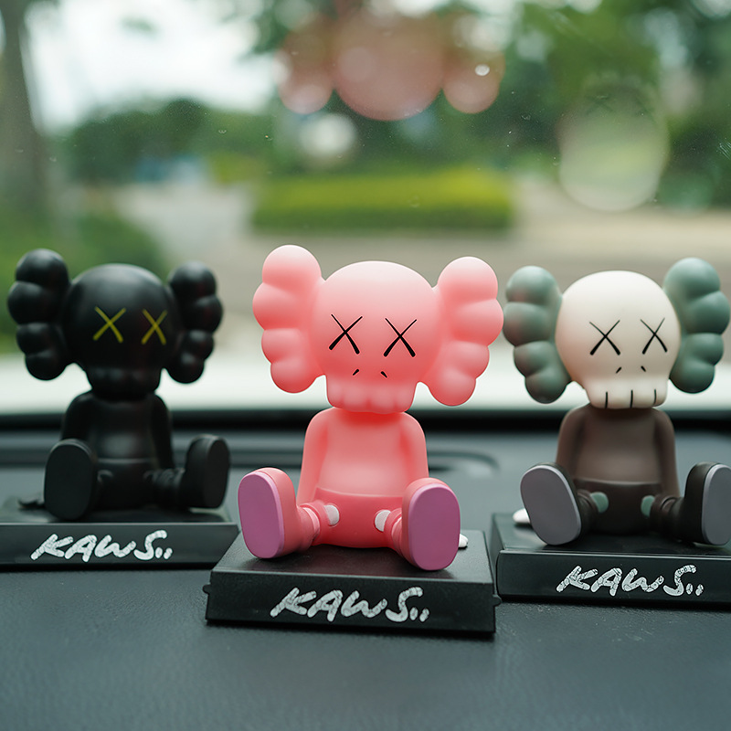 XX Eye Bobble Head Doll Car Decoration Mobile Phone Bracket Ins Trendy Driving Interior Trim Cute Creative Interior Decorations