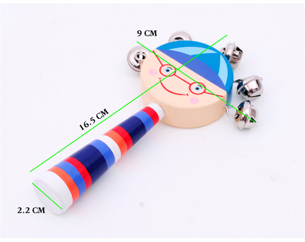Accompany Me Orff Children's Rattles Musical Instrument Colorful Cartoon Smiley Doll Wooden Handbell Music Toy Accompany Me Orff Children's Rattles Musical Instrument Colorful Cartoon Smiley Doll Wooden Handbell Music Toy