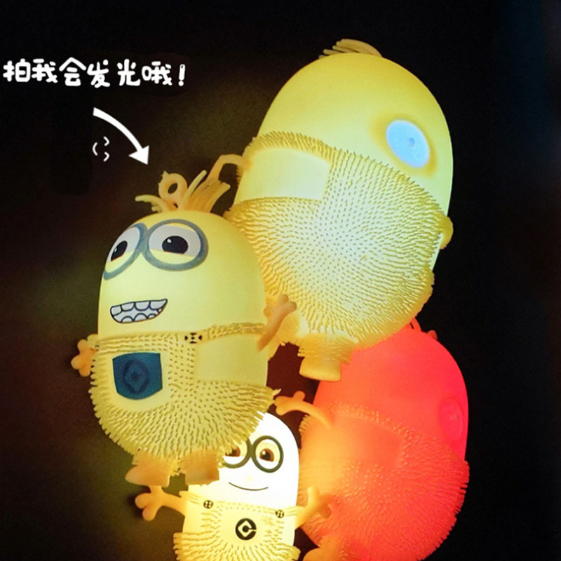 Night Market Stall Supply Hot Sale Promotional Gifts Children&#039;s Toy Luminous Toy Yellow Villain Cartoon Vent Doll