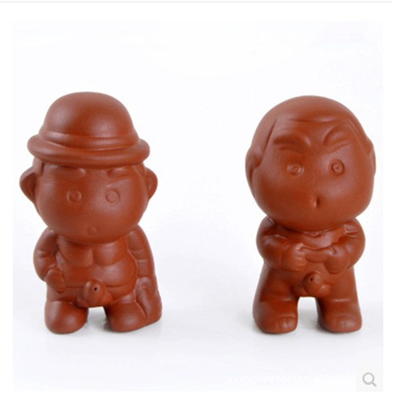 Small Wholesale Tea Ornaments Doll Pee Boy Peeing, Pee Boy Little Man Tea with Purple Sand