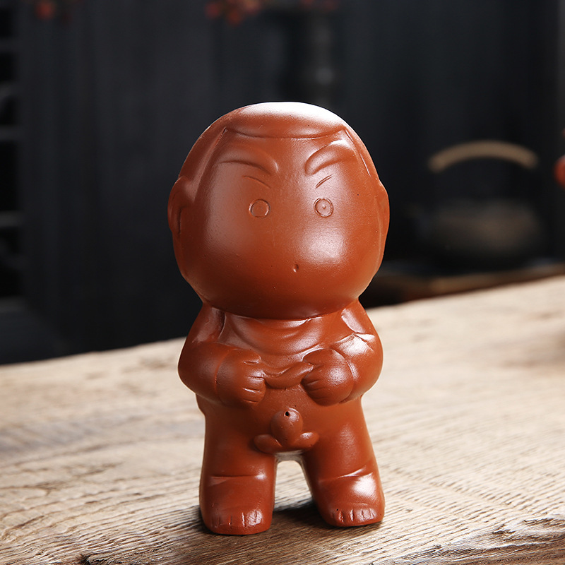 Small Wholesale Tea Ornaments Doll Pee Boy Peeing, Pee Boy Little Man Tea with Purple Sand