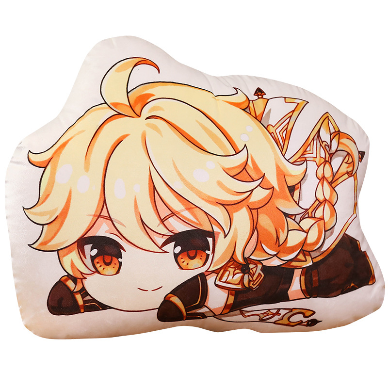 Original God Anime Peripheral Paimonkoli Twins Empty Fluorescent Plush Ambersil Double-Sided Pillow Doll Secondary Yuan