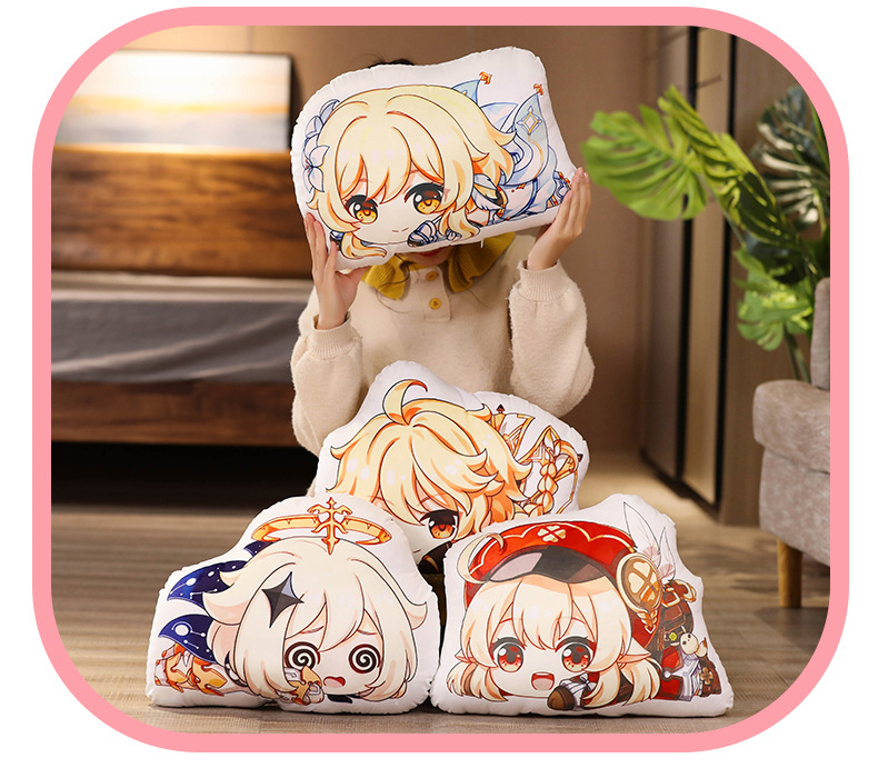Original God Anime Peripheral Paimonkoli Twins Empty Fluorescent Plush Ambersil Double-Sided Pillow Doll Secondary Yuan Original God Anime Peripheral Paimonkoli Twins Empty Fluorescent Plush Ambersil Double-Sided Pillow Doll Secondary Yuan