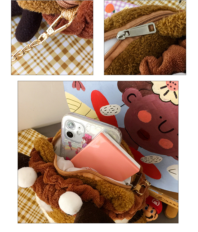 Cute Plush Pouches 2021 Autumn New Cartoon Doll Bag All-Match Ins Chain Shoulder Messenger Bag Fashion Cute Plush Pouches 2021 Autumn New Cartoon Doll Bag All-Match Ins Chain Shoulder Messenger Bag Fashion
