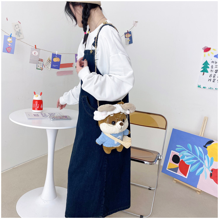 Cute Plush Pouches 2021 Autumn New Cartoon Doll Bag All-Match Ins Chain Shoulder Messenger Bag Fashion Cute Plush Pouches 2021 Autumn New Cartoon Doll Bag All-Match Ins Chain Shoulder Messenger Bag Fashion