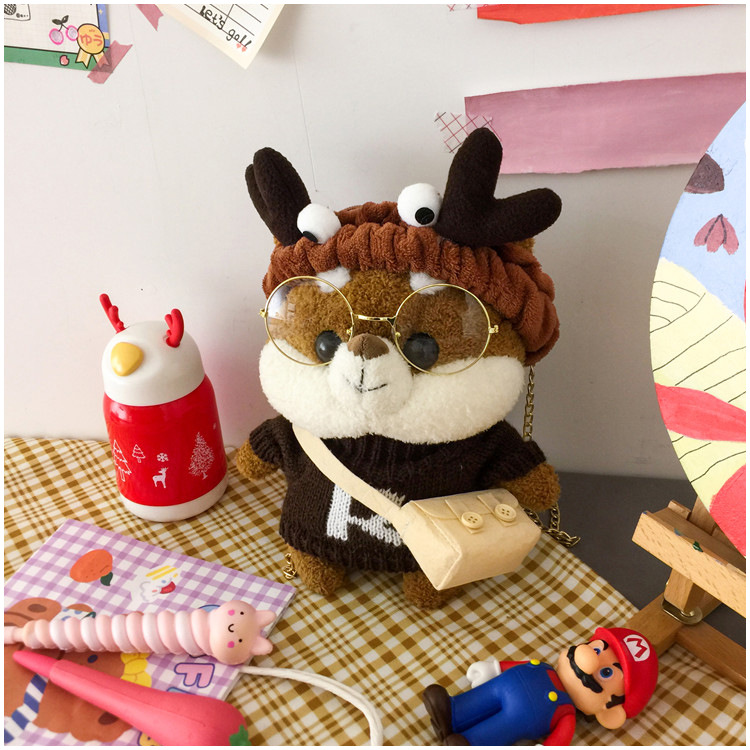 Cute Plush Pouches 2021 Autumn New Cartoon Doll Bag All-Match Ins Chain Shoulder Messenger Bag Fashion Cute Plush Pouches 2021 Autumn New Cartoon Doll Bag All-Match Ins Chain Shoulder Messenger Bag Fashion