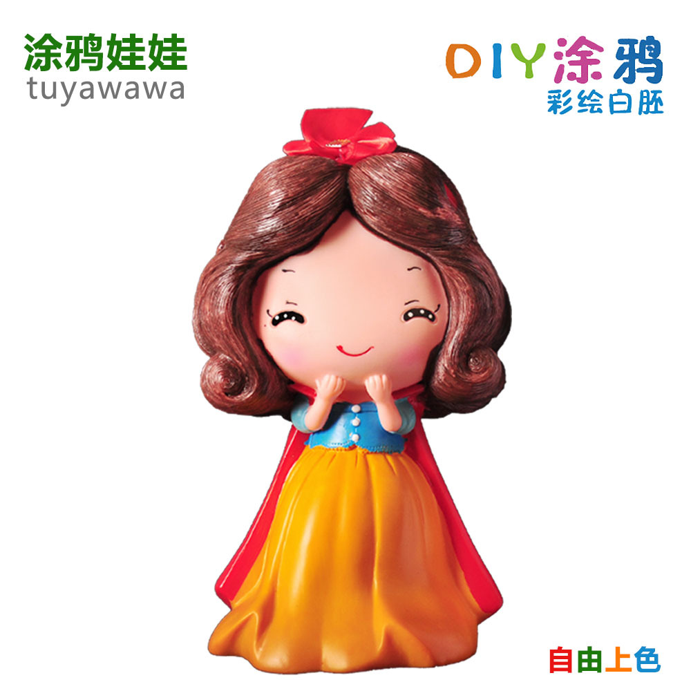 Children&#039;s Handmade DIY Non-Plaster Painted Doll White Body Graffiti Toy Drop-Resistant Doll White Mold Wholesale