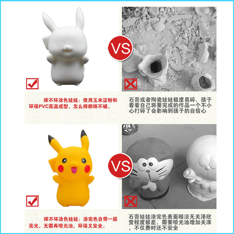 Fall Not Bad Vinyl Figurine Painted DIY Graffiti Plaster Oil-Painting Doll Coloring Coin Bank White Body DIY Handmade