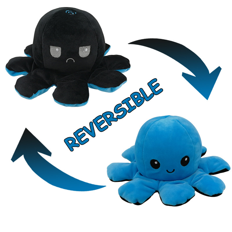 Factory Mood Flip Octopus Plush Toy Doll Double-Sided Flip Doll plus Logo Mascot Gift Wholesale