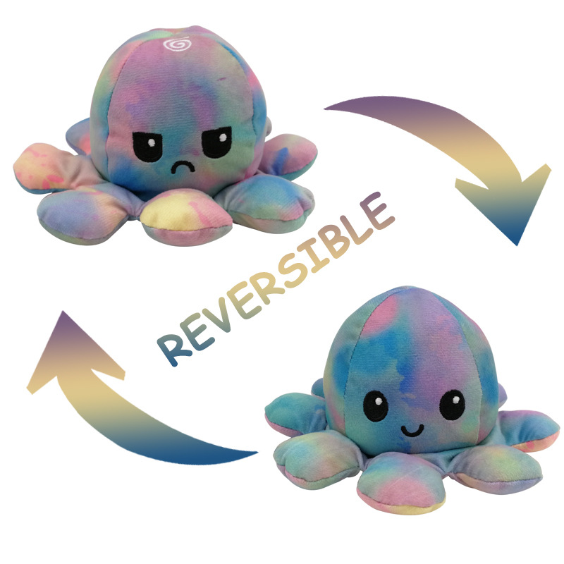 Factory Mood Flip Octopus Plush Toy Doll Double-Sided Flip Doll plus Logo Mascot Gift Wholesale