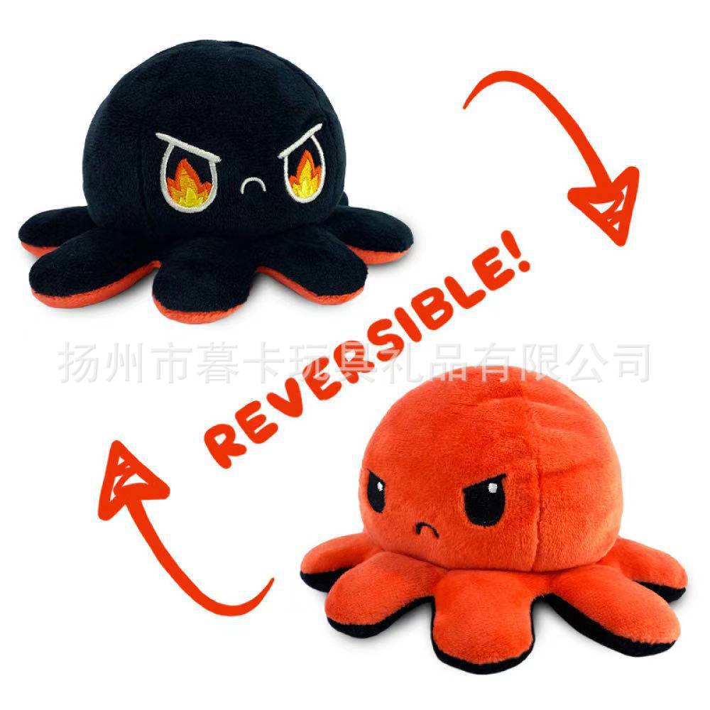 Factory Mood Flip Octopus Plush Toy Doll Double-Sided Flip Doll plus Logo Mascot Gift Wholesale
