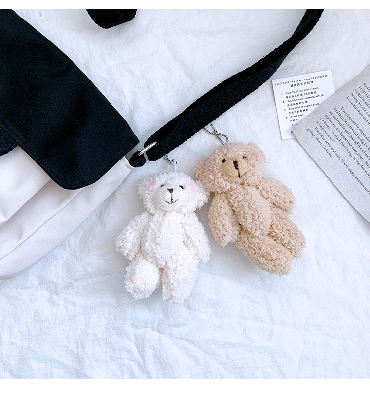 Cartoon Plush Toy Bear Keychain Ins Bag Ornaments Girl Keychain Pendant Cute Doll Puppet