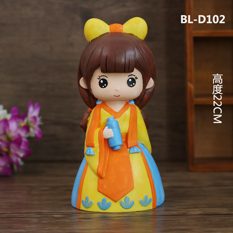 [New Classical] Broken Plaster Painted Doll Vinyl Figurine Painted White Body DIY Handmade Coin Bank