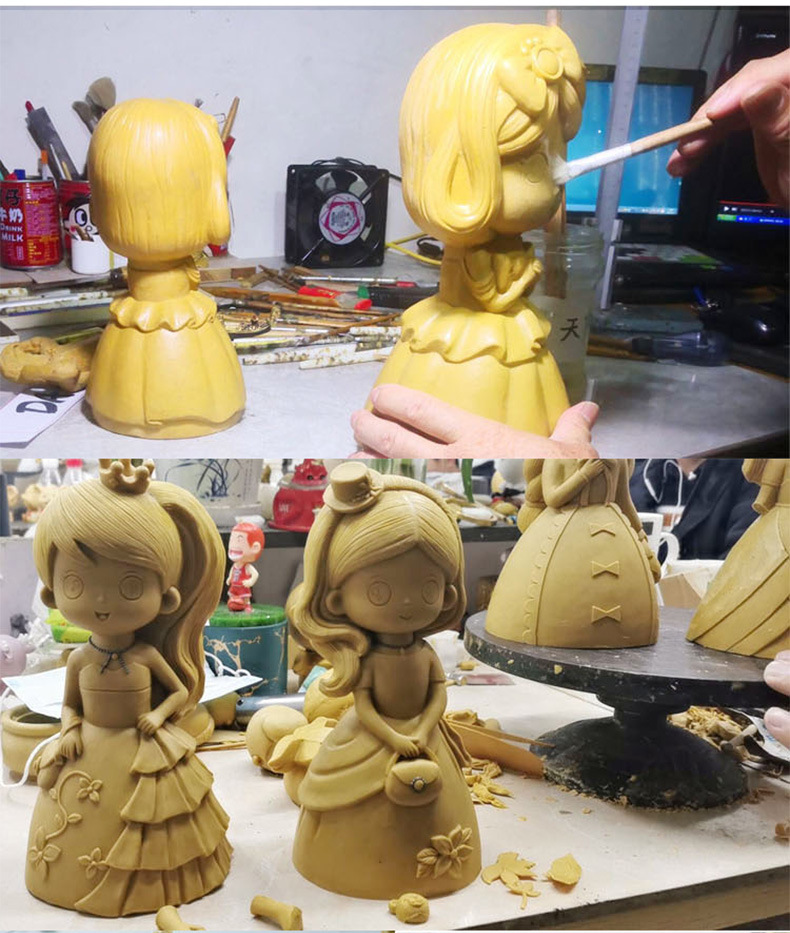 [New Classical] Broken Plaster Painted Doll Vinyl Figurine Painted White Body DIY Handmade Coin Bank