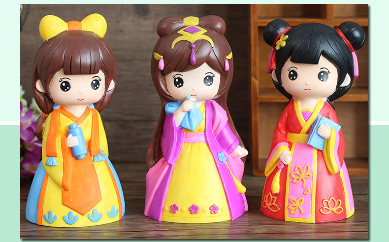 Original New Princess Drop-Resistant Plaster Painted Doll Vinyl Painted White Body Children Graffiti Handmade Toy