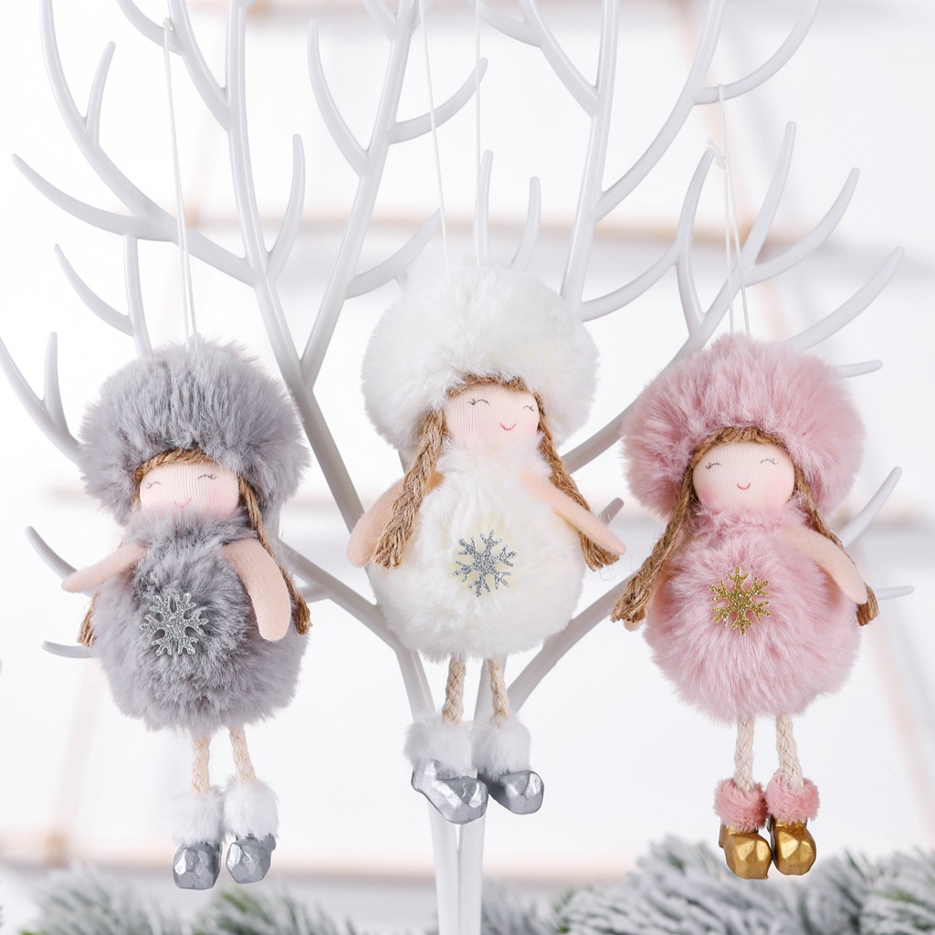 Warm Winter New Cross-Border Platform Christmas Plush Angel Pendant Cute Doll Gift Christmas Tree Pendant