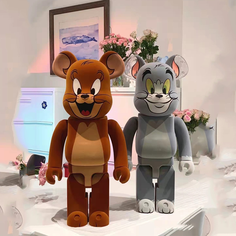 Large DIY Violent Bear Bearbrick Graffiti Fluid Painting White Body Graffiti Non-Plaster Doll Vinyl Toys Wholesale