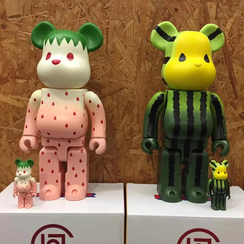 Large DIY Violent Bear Bearbrick Graffiti Fluid Painting White Body Graffiti Non-Plaster Doll Vinyl Toys Wholesale