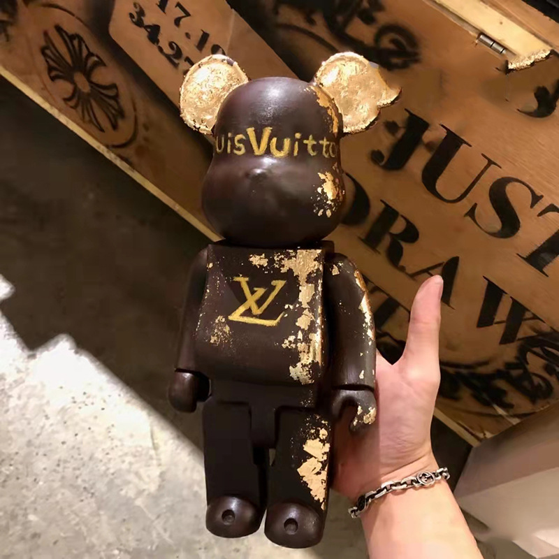 Large DIY Violent Bear Bearbrick Graffiti Fluid Painting White Body Graffiti Non-Plaster Doll Vinyl Toys Wholesale
