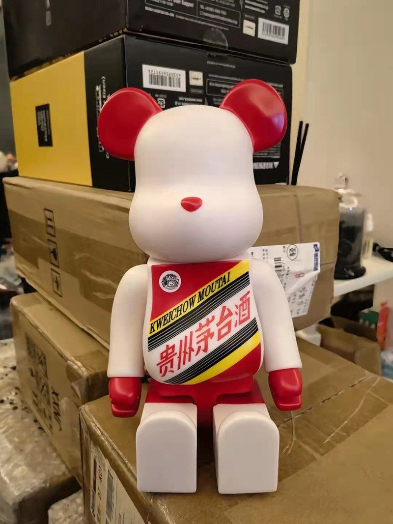 Large DIY Violent Bear Bearbrick Graffiti Fluid Painting White Body Graffiti Non-Plaster Doll Vinyl Toys Wholesale