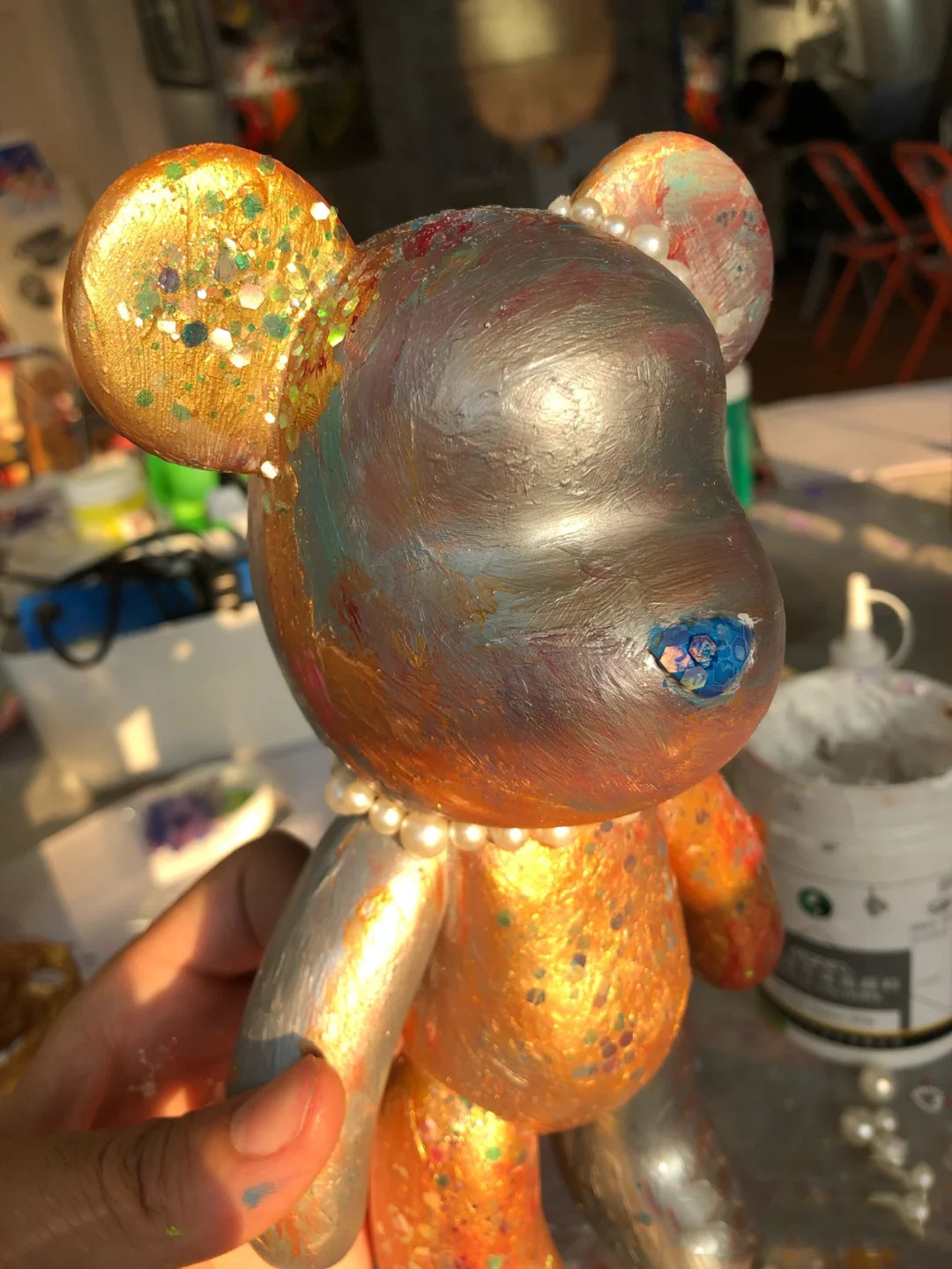 Large DIY Violent Bear Bearbrick Graffiti Fluid Painting White Body Graffiti Non-Plaster Doll Vinyl Toys Wholesale
