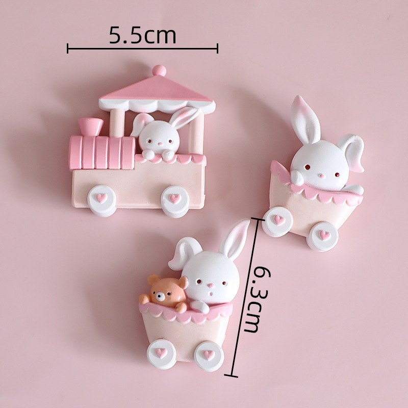 Original Pink Little Bunny Train Birthday Cake Decoration Doll Decoration PVC Material Pink Rabbit Train Original Pink Little Bunny Train Birthday Cake Decoration Doll Decoration PVC Material Pink Rabbit Train
