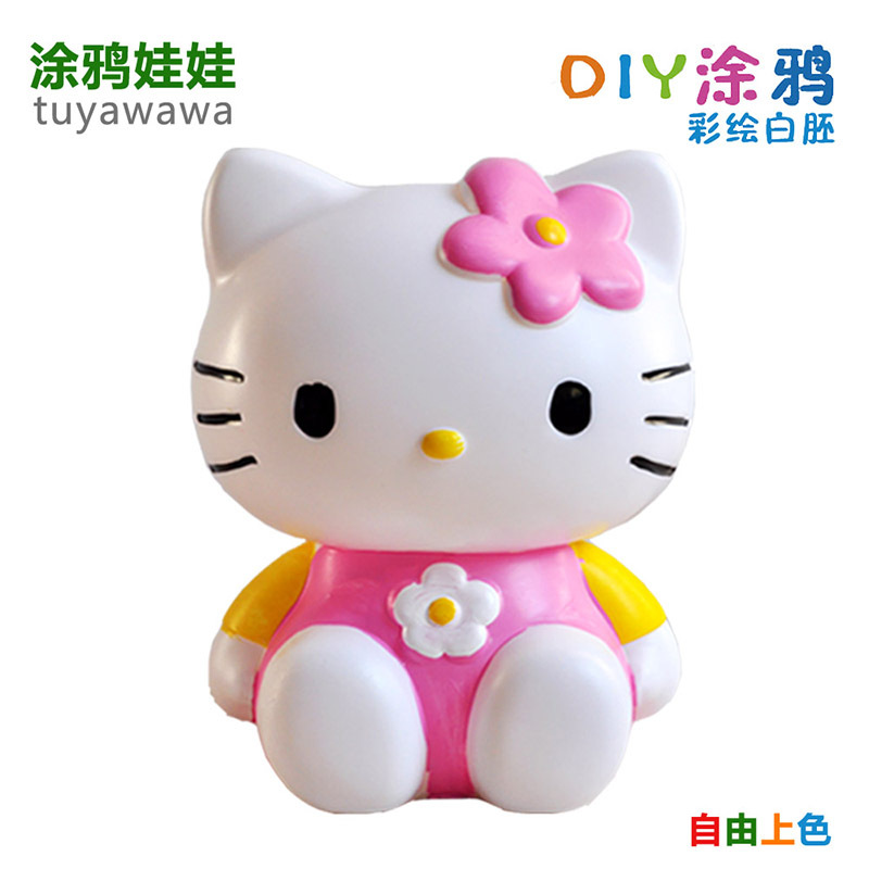 Children&#039;s Coloring Toys Drop-Resistant Non-Plaster Doll Coin Bank Student Handmade DIY Painted Gift