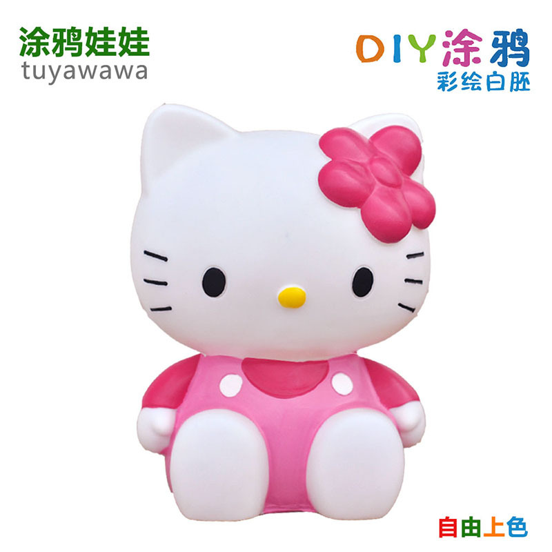 Children&#039;s Coloring Toys Drop-Resistant Non-Plaster Doll Coin Bank Student Handmade DIY Painted Gift