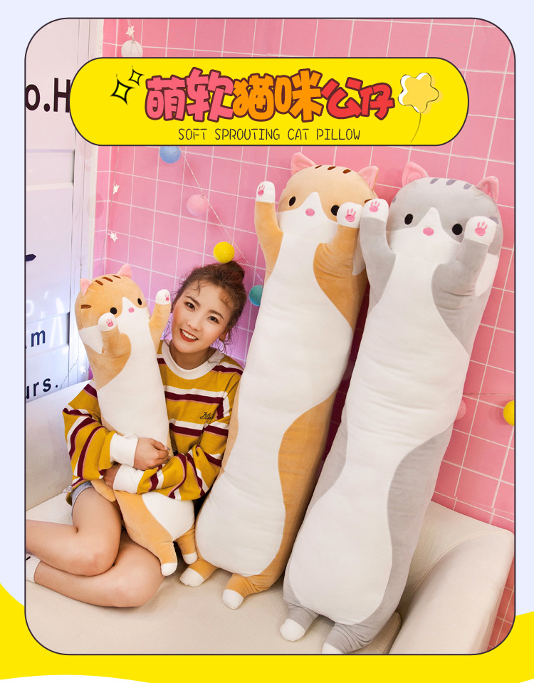 Strip Cat Pillow Plush Toy Doll Foreign Trade Doll Company Wholesale Custom Logo Birthday Gift