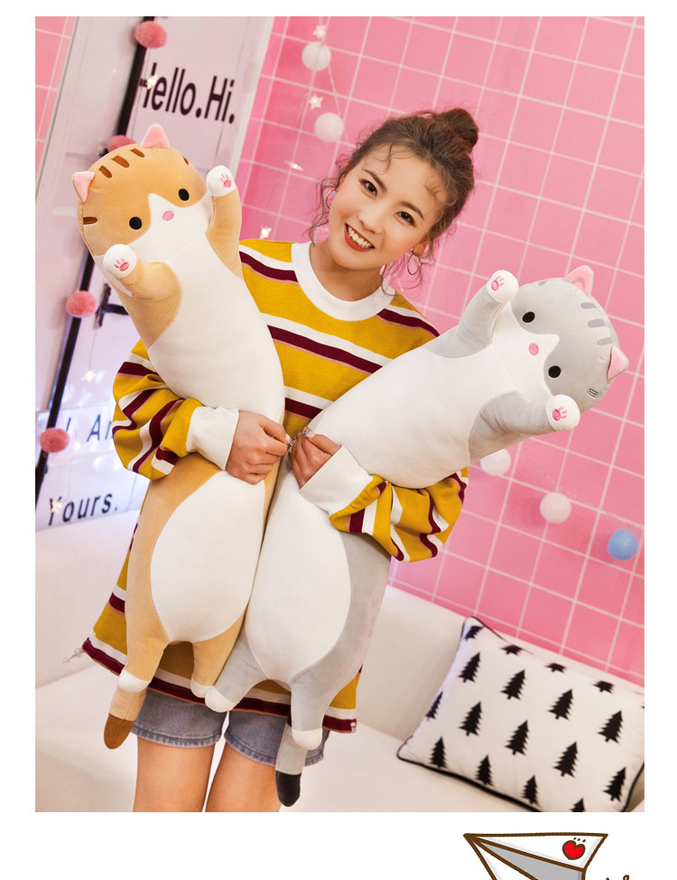 Strip Cat Pillow Plush Toy Doll Foreign Trade Doll Company Wholesale Custom Logo Birthday Gift