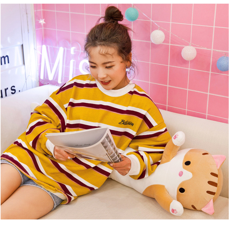 Strip Cat Pillow Plush Toy Doll Foreign Trade Doll Company Wholesale Custom Logo Birthday Gift