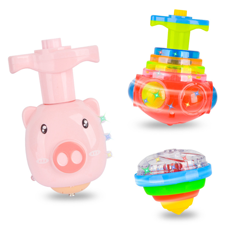 Internet Celebrity Children&#039;s Luminous Toys Light Music Gyro Rotating Toy Boys and Girls Stall Square Wholesale Cross-Border
