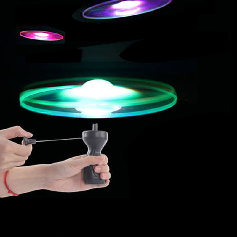Night Market Hot Sale Cable Luminous Flying Saucer Douyin Online Influencer Same Style Children's Luminous Toys Stall Supply Flash Frisbee