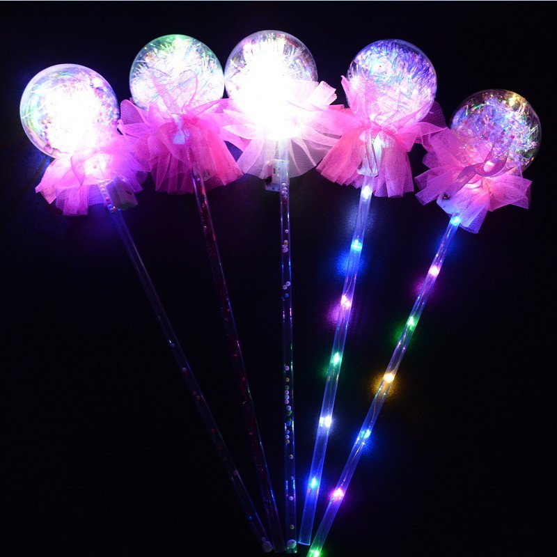 New Fairy Bounce Ball Glow Stick Children's Luminous Toys Stall Drainage Star Sky Ball Cartoon Magic Starry Sky Stick