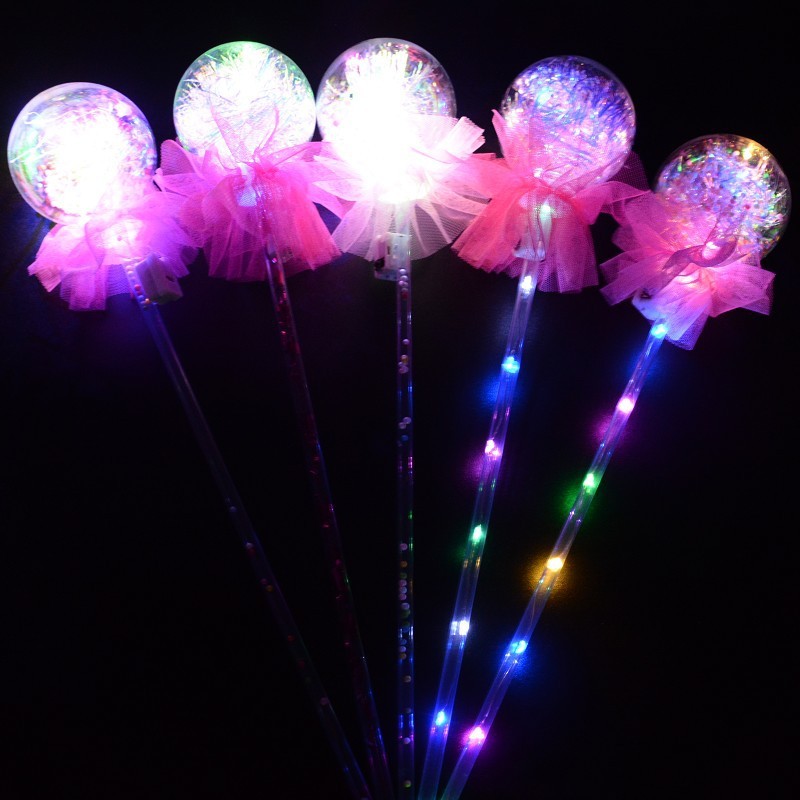 New Fairy Bounce Ball Glow Stick Children's Luminous Toys Stall Drainage Star Sky Ball Cartoon Magic Starry Sky Stick