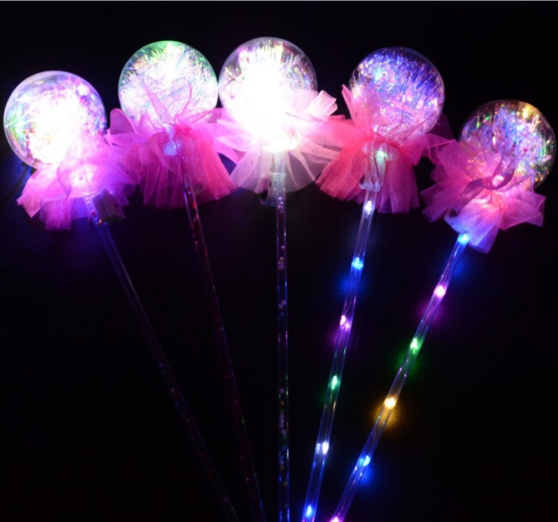 New Fairy Bounce Ball Glow Stick Children's Luminous Toys Stall Drainage Star Sky Ball Cartoon Magic Starry Sky Stick