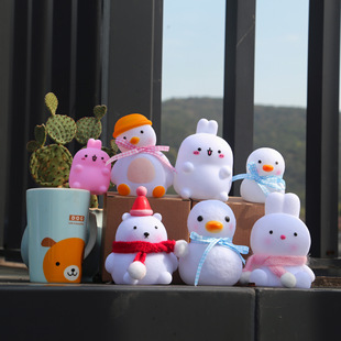 Popular Led Vinyl Small Night Lamp Duck Cartoon Ins Creative Night Market Stall Supply Night Market Children's Luminous Toys