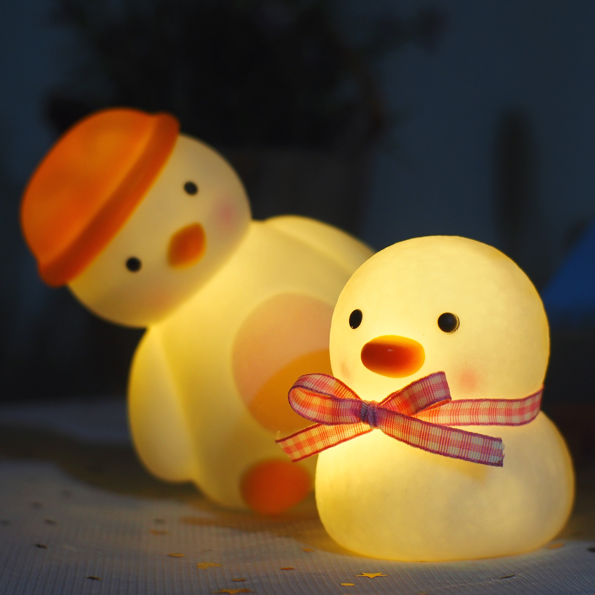 Popular Led Vinyl Small Night Lamp Duck Cartoon Ins Creative Night Market Stall Supply Night Market Children's Luminous Toys