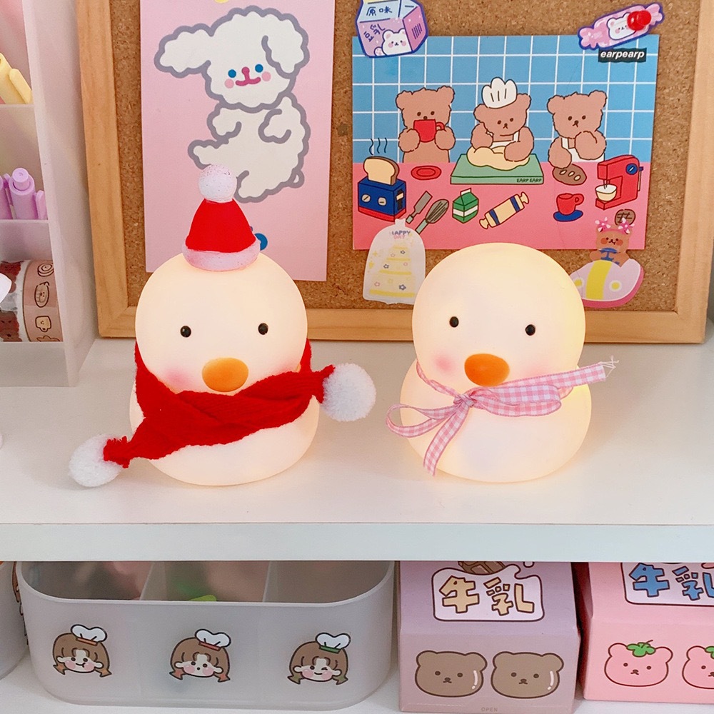 Popular Led Vinyl Small Night Lamp Duck Cartoon Ins Creative Night Market Stall Supply Night Market Children's Luminous Toys