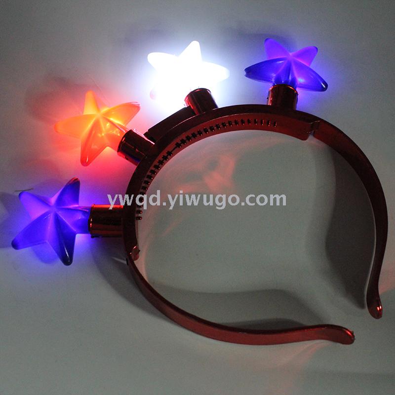 ZD Halloween Christmas Customized Luminous Toys Factory Direct Sales Foreign Trade Popular Style Luminous Led Five-Pointed Star Head Buckle